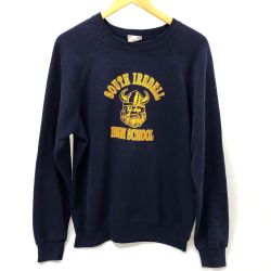 □□ 80s BASSETT-WALKER スウェット ラグランスウェット トレーナー 古着 SIZE L ブランド USA製 ネイビー Cランク