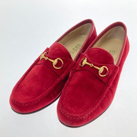  GUCCI グッチ ホース ビット ローファー スエード レザー　37Ｃサイズ 100　255　1 レッド