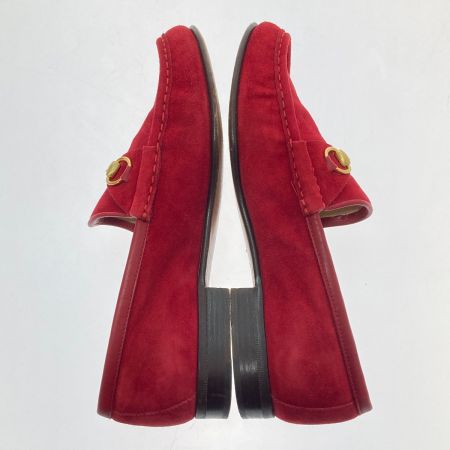  GUCCI グッチ ホース ビット ローファー スエード レザー　37Ｃサイズ 100　255　1 レッド
