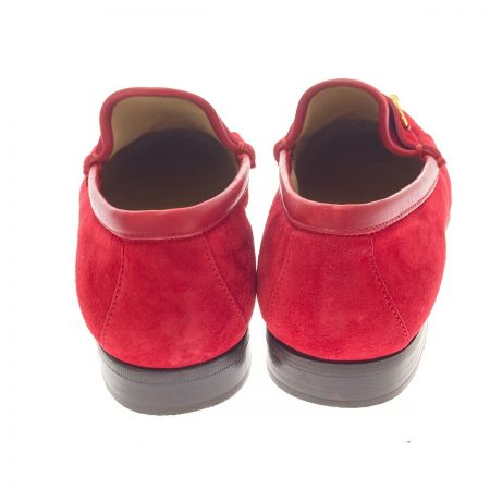  GUCCI グッチ ホース ビット ローファー スエード レザー　37Ｃサイズ 100　255　1 レッド