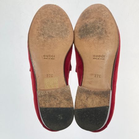  GUCCI グッチ ホース ビット ローファー スエード レザー　37Ｃサイズ 100　255　1 レッド