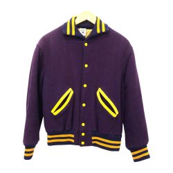 □□ 70~80s KAYE BROS ジャケット アワードジャケット 古着 パープル Cランク