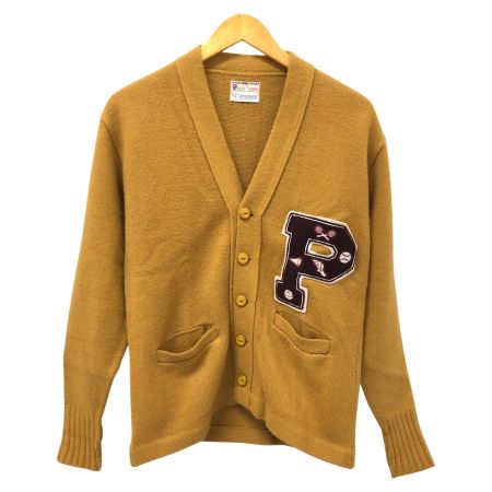  60~70s EAST-TENN カーディガン レタードカーディガン SIZE40 古着 カーキ