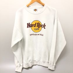 □□ 90s HARD ROCK CAFE スウェット SIZE L MADE IN USA 古着 ホワイト Cランク