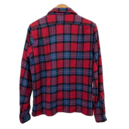  50s ARROW シャツ 開襟ウールシャツ 古着 SIZE M レッド