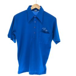 □□ 70S Hilton シャツ ポロシャツ SIZE 不明 古着 ブルー Cランク