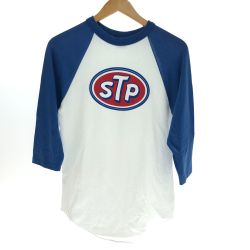 □□ 90s AUGUSTA Tシャツ 7分袖Tシャツ SIZE S STP 古着 ブルー Cランク