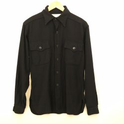 □□ 50s US.NAVY シャツ シャツジャケット 15(M) 古着 ネイビー Cランク