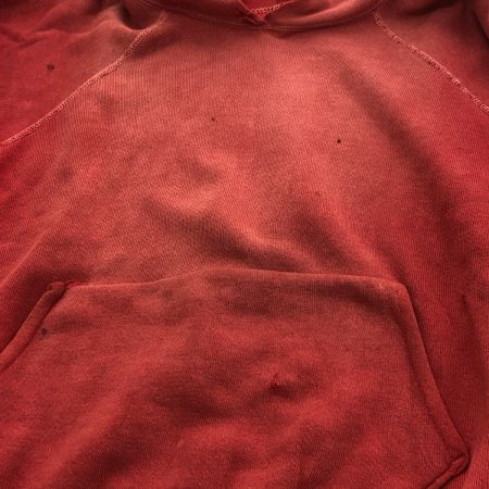  60s パーカー プルオーバーパーカー サンフェード 古着 レッド