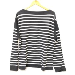 □□ LENO カットソー バスクシャツ 0(M) 古着 H2201-CS001 ブラック Cランク