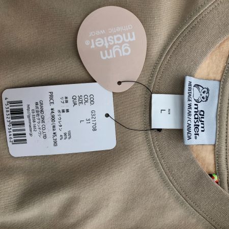  gym master ジムマスター Tシャツ Cheerful SmileビックTee SIZE L タグ付 G321708 ベージュ