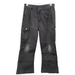 □□ 00s Dickies パンツ ダブルニーペインターワークパンツ FR42(L) 古着 ブラック Cランク