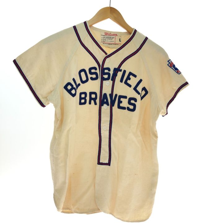 40~50s Willson シャツ ベースボールシャツ SIZE L 古着 アイボリー
