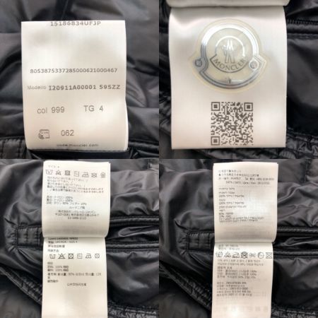  MONCLER モンクレール WOLLASTON ウォラストン ジップアップ ダウンジャケット 　LLサイズ I20911A00001 595ZZ ブラック