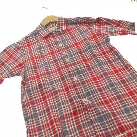  60s Pennleigh 半袖チェックシャツ　Ｓサイズ レッド 古着
