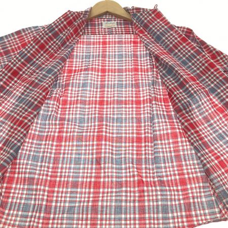 60s Pennleigh 半袖チェックシャツ　Ｓサイズ レッド 古着