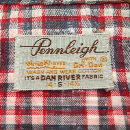  60s Pennleigh 半袖チェックシャツ　Ｓサイズ レッド 古着