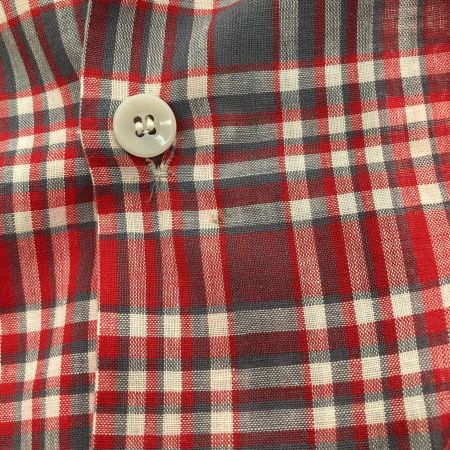  60s Pennleigh 半袖チェックシャツ　Ｓサイズ レッド 古着