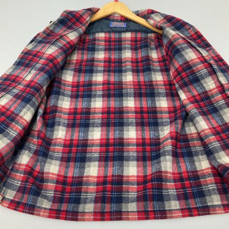 70s PENDLETON 長袖チェックシャツ　 USA製　Ｍサイズ レッド 古着