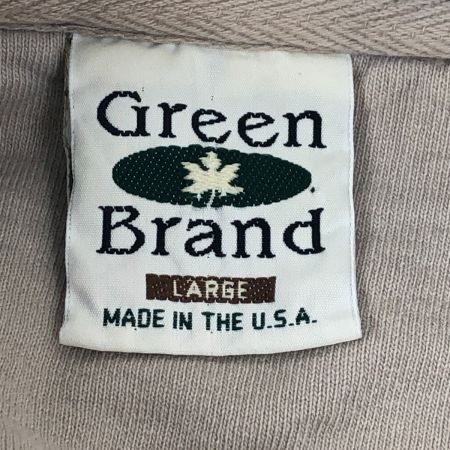  80~90s Green Brand スウェット トレーナー Lサイズ 古着 アメリカ製 ベージュ