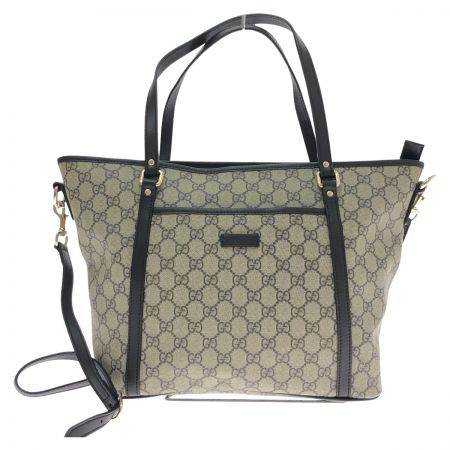  GUCCI グッチ 2WAYショルダーバッグ  トートバッグ GGスプリーム  PVCレザー  388929 ダークブラウン