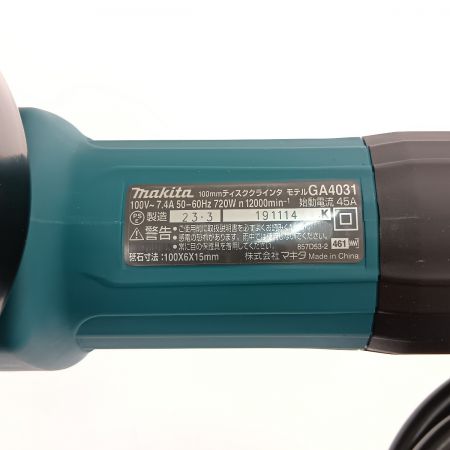  MAKITA マキタ 100ｍｍディスクグラインダ GA4031