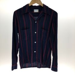 □□ 60~70s PENNEYS(TOWNCRAFT) シャツ 開襟シャツ SIZE S Plusタグ 古着 ネイビー x レッド Cランク