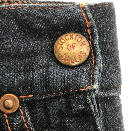  40~50s STOCKTON OF DALLAS ジーンズ ランチデニム 片爪WALDESジッパー UFOリベット 古着 インディゴ