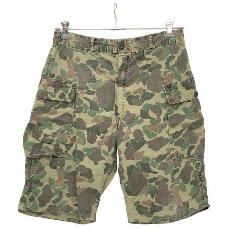  50~60s Unknown パンツ ハーフカーゴパンツ カモフラージュ 両爪WALDESジッパー グリーン