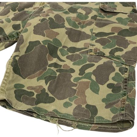  50~60s Unknown パンツ ハーフカーゴパンツ カモフラージュ 両爪WALDESジッパー グリーン