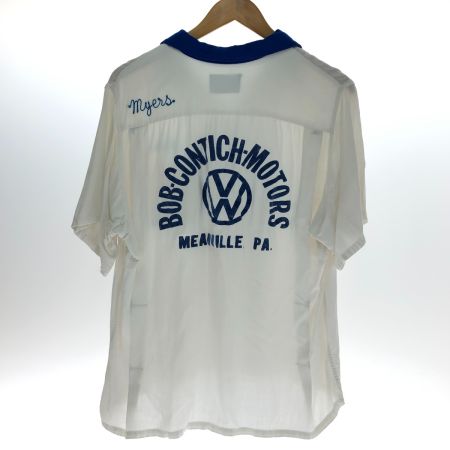  50~60s King Louie シャツ ボーリングシャツ SIZE L 古着 黒タグ(TEN STRIKE) ホワイト