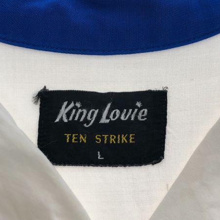  50~60s King Louie シャツ ボーリングシャツ SIZE L 古着 黒タグ(TEN STRIKE) ホワイト