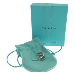 □□ Tiffany & Co. ティファニー ネックレス ダブルリング 約40cm SILVER925 シルバーネックレス 1837 インターロッキング サークル Cランク