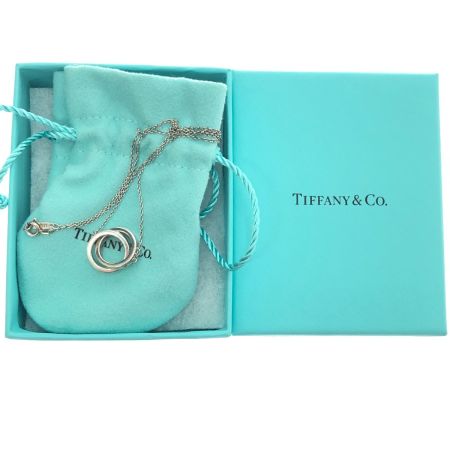  Tiffany & Co. ティファニー ネックレス ダブルリング 約40cm SILVER925 シルバーネックレス 1837 インターロッキング サークル