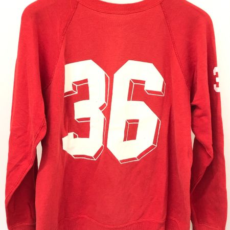  60~70s Unknown スウェット ラグランスウェット トレーナー 古着 脇下ガゼット レッド