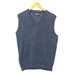 □□ 80s PURITAN ベスト ニットベスト SIZE M 大文字紺タグ 古着 ネイビー Cランク