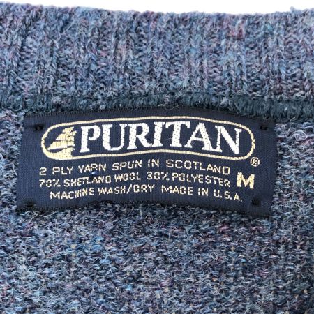  80s PURITAN ベスト ニットベスト SIZE M 大文字紺タグ 古着 ネイビー