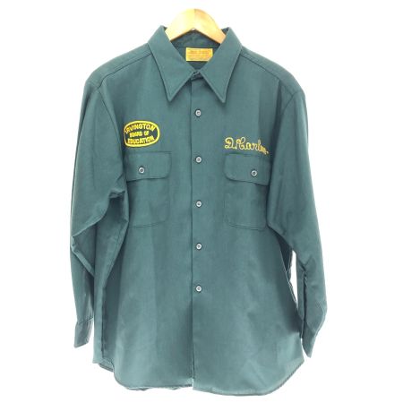  70s BIG YANK シャツ ワークシャツ 襟芯有 古着 グリーン