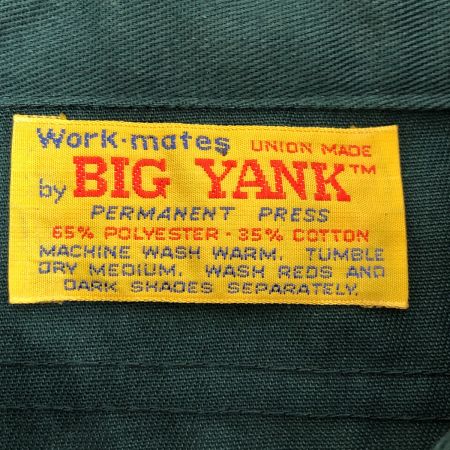  70s BIG YANK シャツ ワークシャツ 襟芯有 古着 グリーン