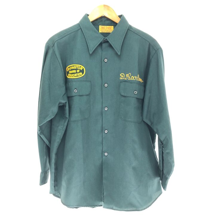 70s BIG YANK シャツ ワークシャツ 襟芯有 古着 グリーン - 中古