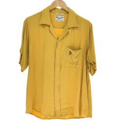 □□ 60s King Louie シャツ ボーリングシャツ SIZE L 古着 虎刺繍 イエロー Cランク