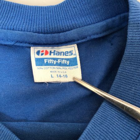  80s Henes Tシャツ SIZE L 古着 ROAD RUNNER ブルー
