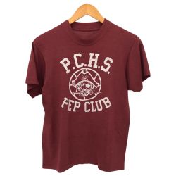 □□ 70~80s Unknown Tシャツ 古着 ワインレッド Cランク