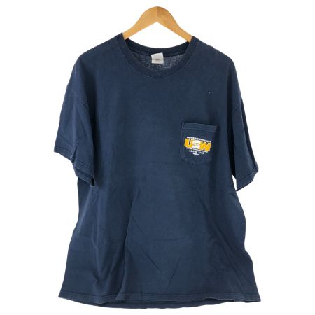  90~00s PORT&COMPANY Tシャツ SIZE 2XL 古着 ネイビー
