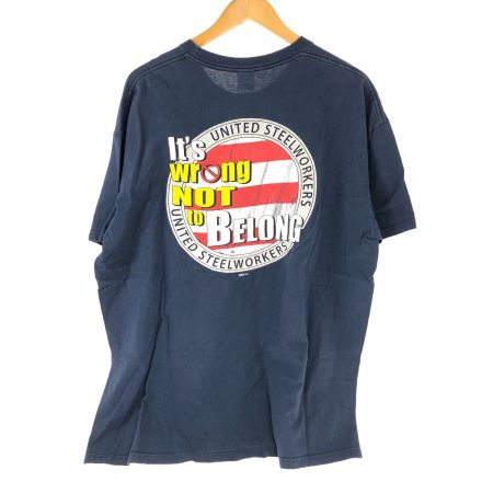  90~00s PORT&COMPANY Tシャツ SIZE 2XL 古着 ネイビー