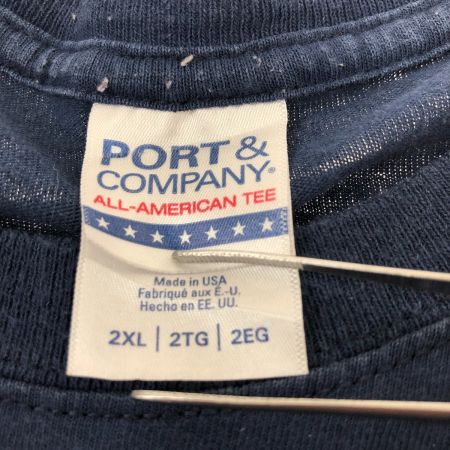  90~00s PORT&COMPANY Tシャツ SIZE 2XL 古着 ネイビー