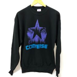 □□ 90s CONVERSE スウェット トレーナー Mサイズ アメリカ製 古着 ブラック Cランク
