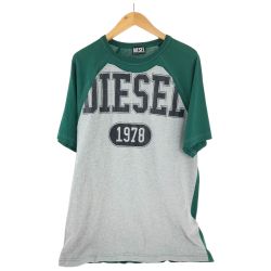 □□ DIESEL ディーゼル Tシャツ SIZE XL 古着 A03882 グリーン×グレー Cランク