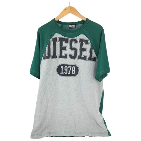  DIESEL ディーゼル Tシャツ SIZE XL 古着 A03882 グリーン×グレー