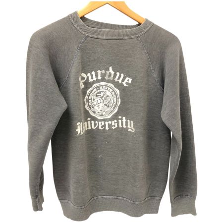  60s Unknown スウェット ラグランスウェット トレーナー 古着 脇ガゼット有  グレー